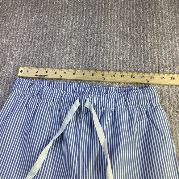 Petite Plume French Blue Seersucker Pajama Set Womens XS Striped Cotton NWT - Picture 12 of 16